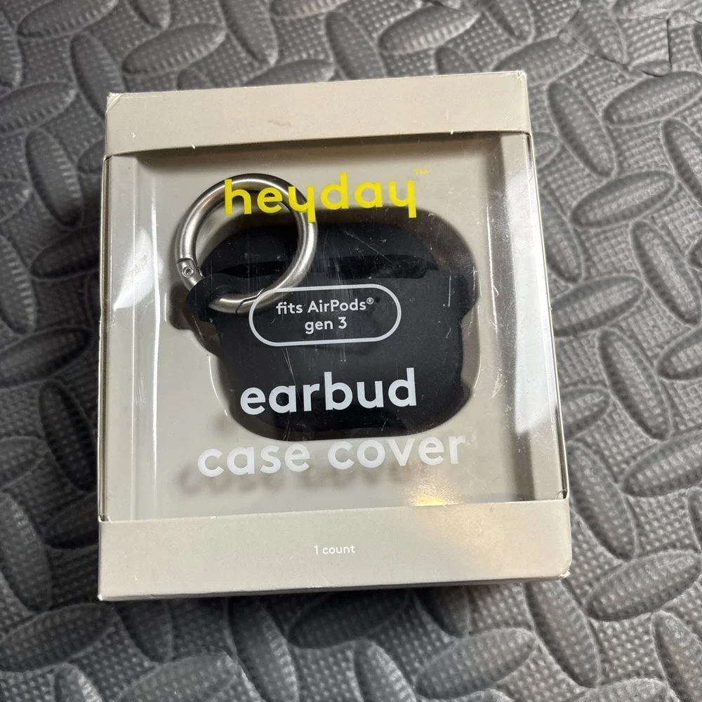 Apple AirPods (3rd Generation) Silicone Case with Clip - heyday Black with Silve